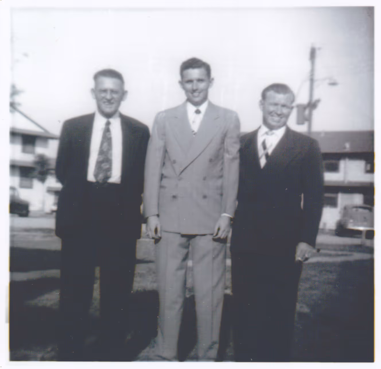 Old photo of three men from the Black family